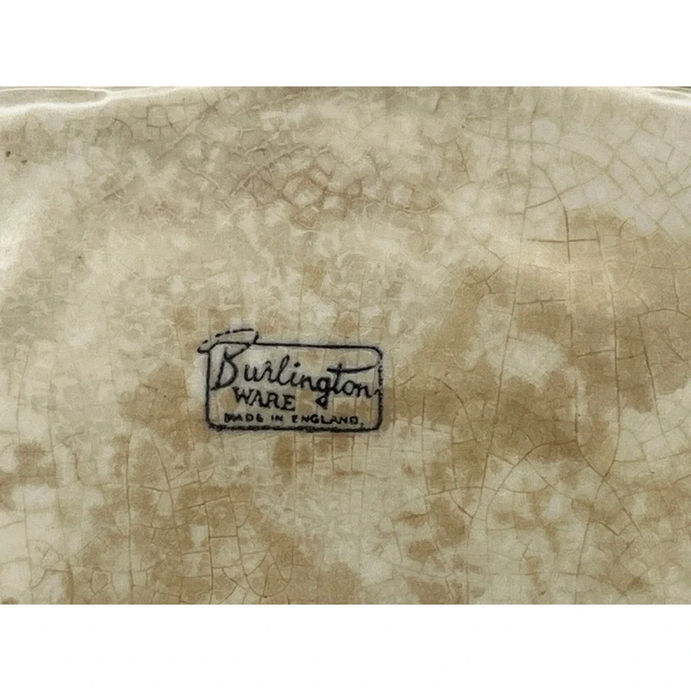 Vtg J Shaw‎ Sons Burlington Ware Cottage Butter Dish Lid Tray Devon Cobb England